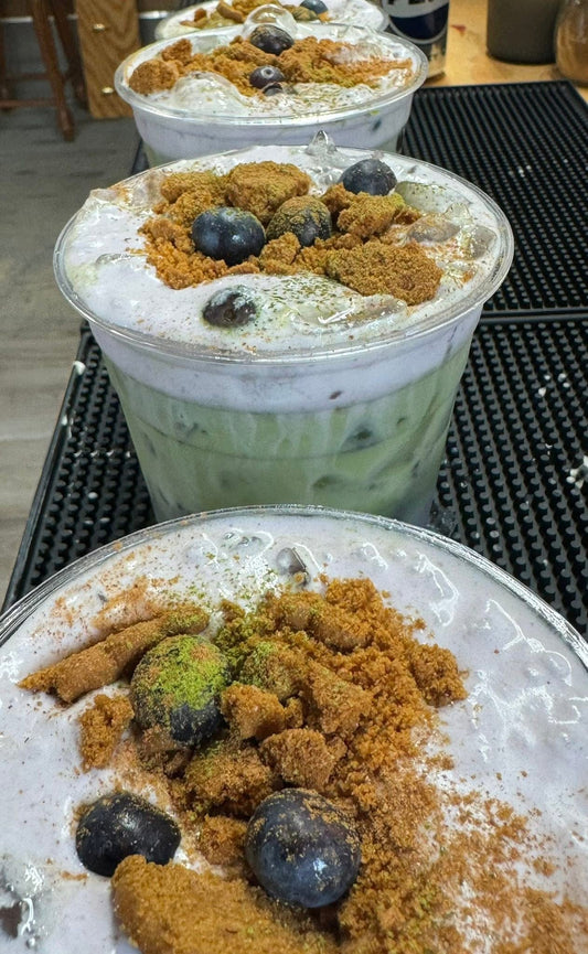 Blueberry Crumble Iced Latte